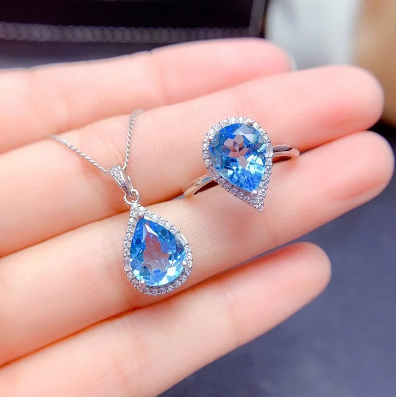 

НОВЫЕ комплекты искусственных искусств для женщин, роскошные кольца в форме капли воды, ожерелья с подвесками, свадебные украшения, подарки