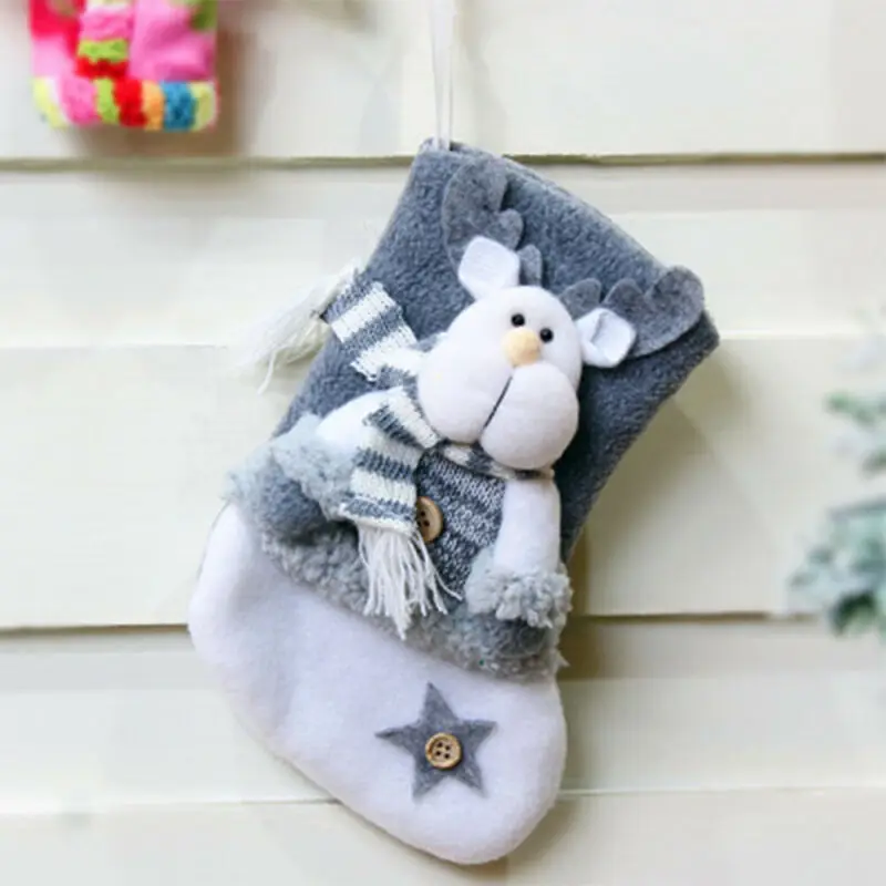 Christmas Sock Gifts Xmas Tree Decor Stockings Pendant Ornaments Kids Candy Bag Gift Home Mini Bags |
