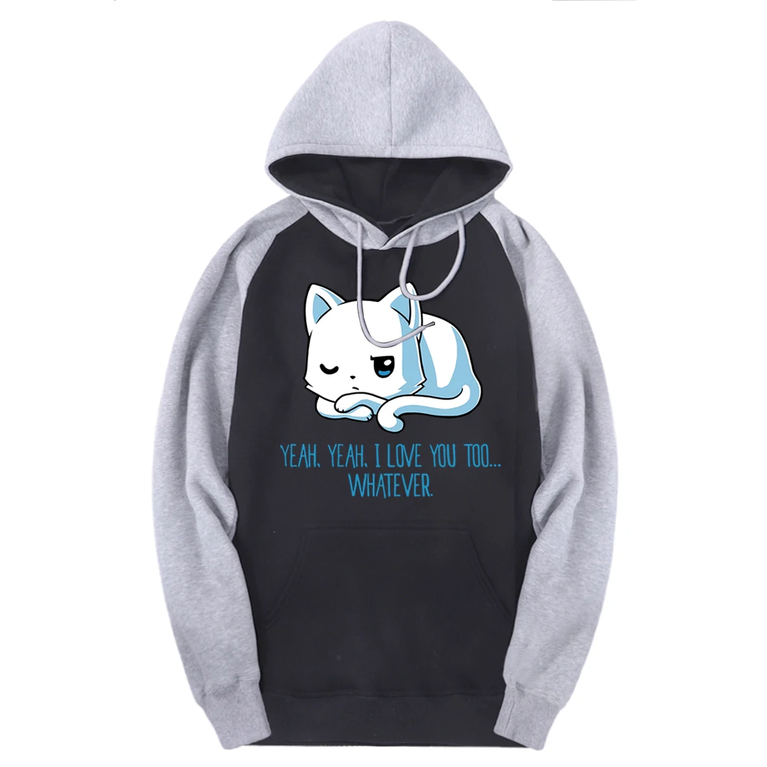 

Cats Love You Sweatshirts Man Raglan Hooded New Arrival 2020 Winter Pullover Brand Autumn Hoodies Male Outdoor Moleton Masculino