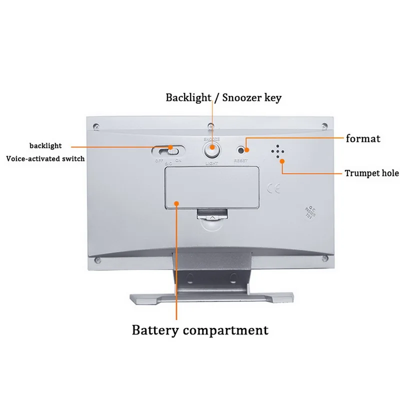 

New LED Digital Alarm Clock Snooze Calendar Thermometer Weather Color Display