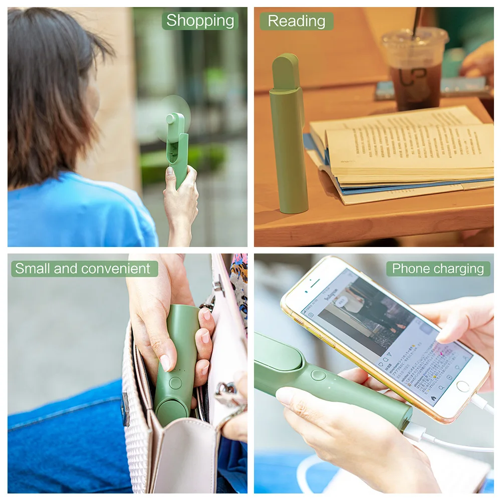 

iHoven Portable Mini Fan USB Rechargeable Fans with Power Bank 4800mAh Handheld Fan Cooling Cooler Fan for Home Outdoor Travel