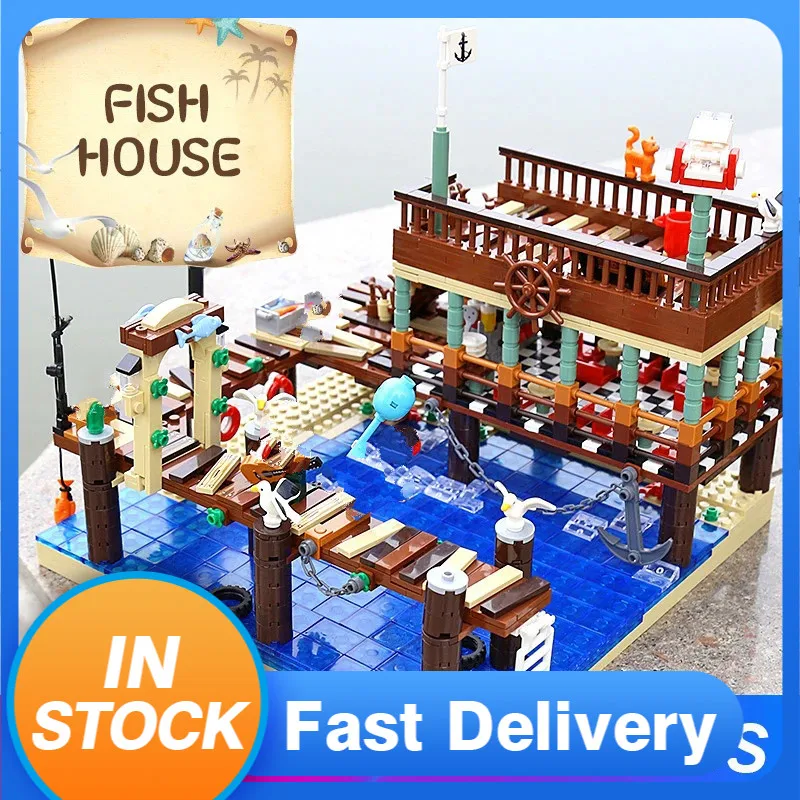 Строительные блоки UG 30101 Creator старый рыболовный домик Пирс набор из 1402 деталей