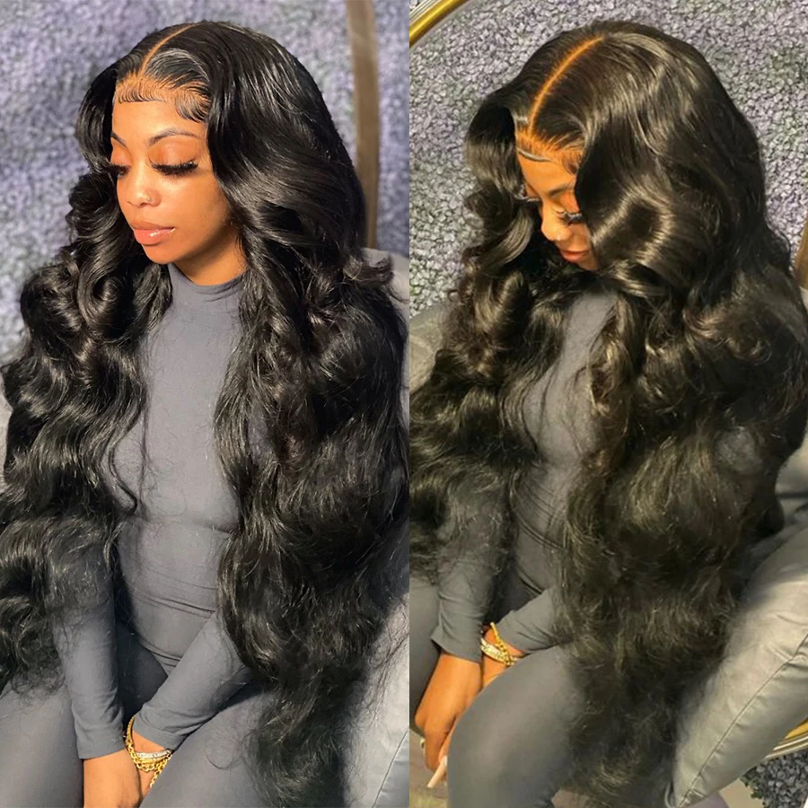 30inch Body Wave Lace Front Human Hair Wigs for Black Women Pre Plucked Brazilian 4x4 Closure Wigs with Baby Hair
