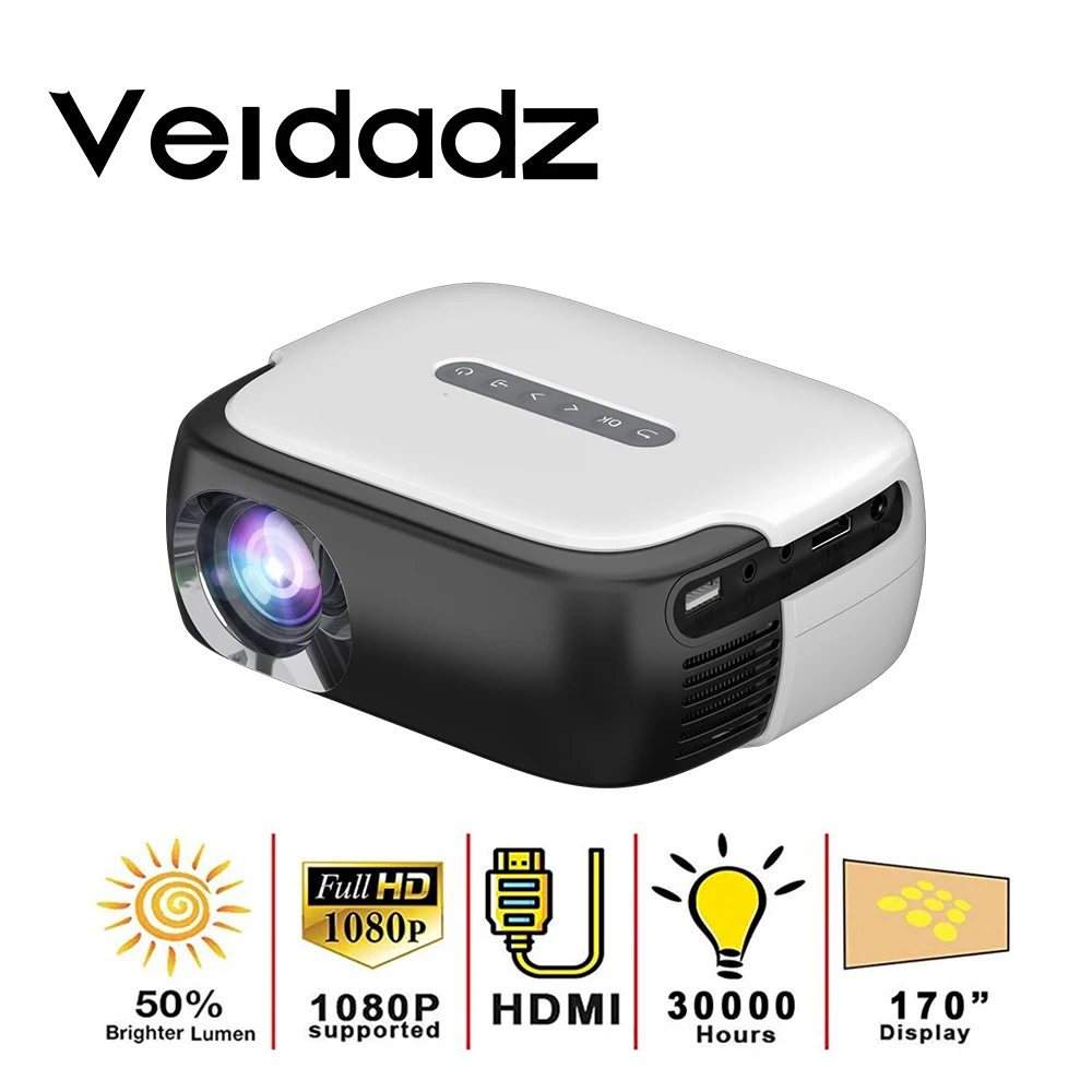 VEIDADZ RD860 Мини светодиодный портативный проектор для фильмов 640*360 пикселей с