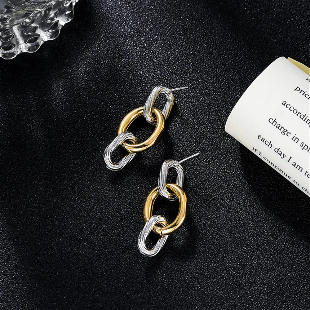 

2020 Trend Fashion Cold Wind Chain 925 Sterling Silver Drop Earrings For Women Party Wedding Fine Jewelry Gifts Female Wholesale