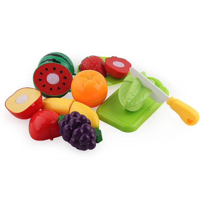 

Children Pretend Game Food Set Baby Fruit Vegetable Cut Fruit Toys Kitchen Cutting Educational Toys Multi-piece Set