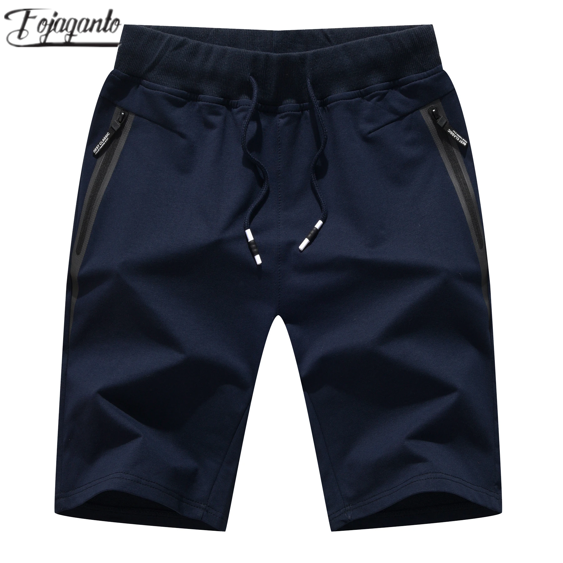 

FOJAGANTO Men's Summer Shorts 2021 Cotton Casual Black White Boar Homme Classic Brand Clothing Beach Shorts Men