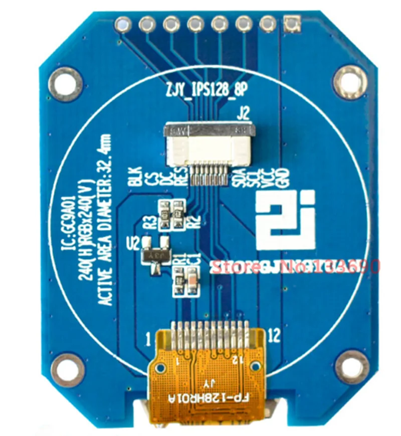 Цветной круглый ЖК экран 3 В 1 28 дюйма IPS 8PIN SPI TFT с адаптером платы GC9A01 Привод IC 240(RGB)*