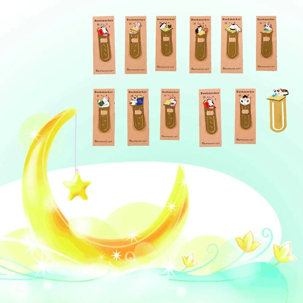

Paint Cartoon Marker Animal Bookmarks Original Cute Cat Metal Material Funny Student School Stationery Gift Bookmark