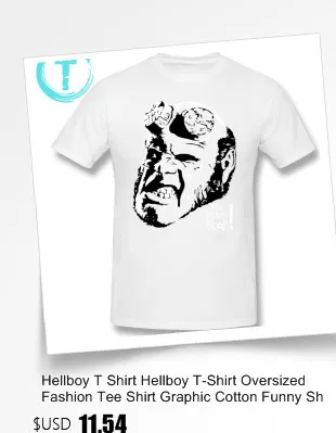 Футболка Hellboy, футболка Hellboy, 100 хлопок, уличная футболка, Мужская забавная Футболка с принтом, большие размеры, футболка с коротким рукавом