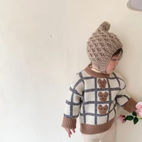 9327 baby sweater little bear girls sweater pullovers korean autumn and winter 2021 baby boy sweater girl knitted pullover