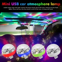 usb mini disco stage lights led xmas party dj karaoke car decor lamp cellphone music control crystal magical ball colorful light