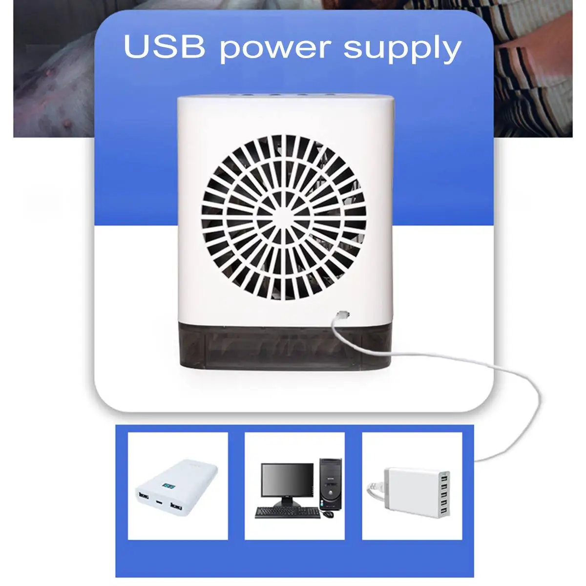 

Mini USB Portable Air Conditioner Air Cooler Humidifier Fan 7 Colors LED Conditioning Purifier Desktop With Remote Controller
