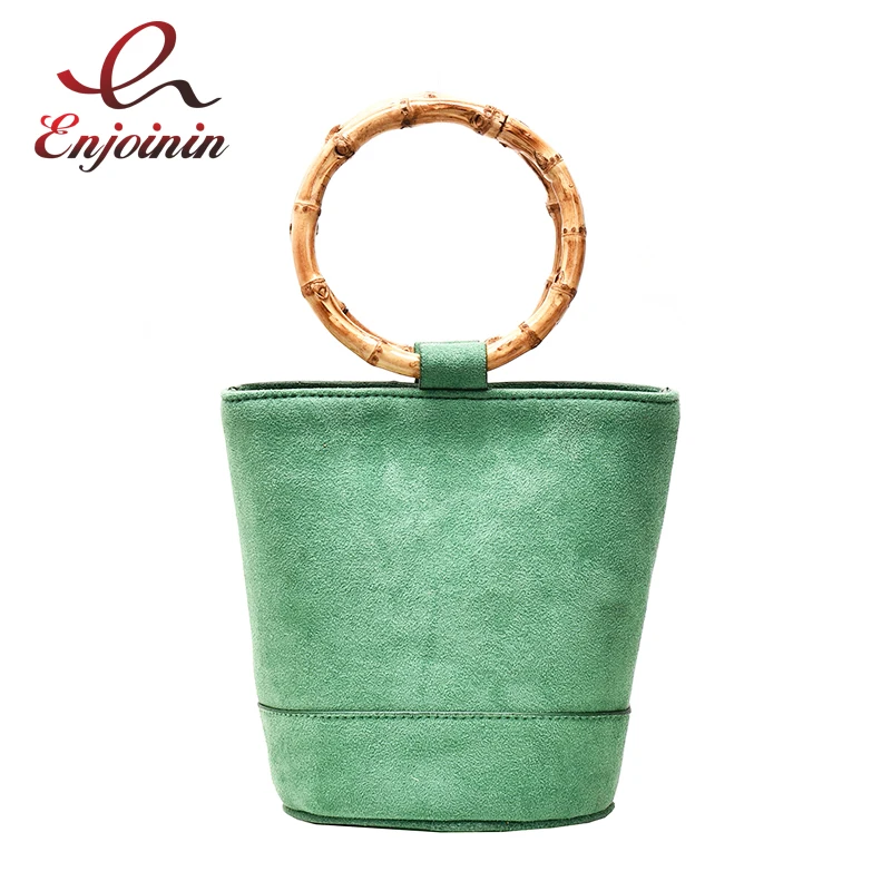 Винтажная Сумка ведро из искусственной замши модная женская Повседневная сумка