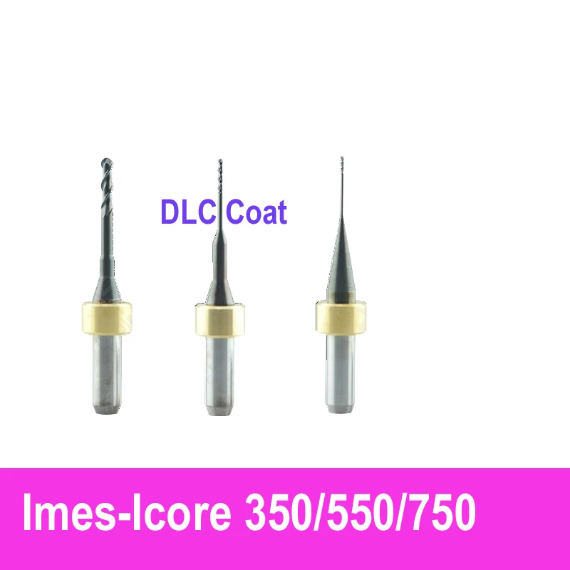 

Dental Lab CAD CAM End Mills For Zirconia Imes-Icore 350/550/75 With DLC Coat Cutting Edge Diamter 0.6mm1.0mm2.5mm Shank 6mm