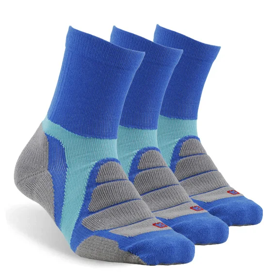 3 pair blue gray 3 пары спортивных носков для бега, ZEALWOOD унисекс из мериносовой шерсти, антиблистерные носки для пеших прогулок - Цвет: 3 pair blue gray