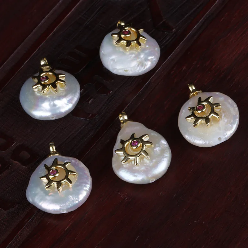 Подвеска из натурального пресноводного жемчуга с фианитом | Украшения и