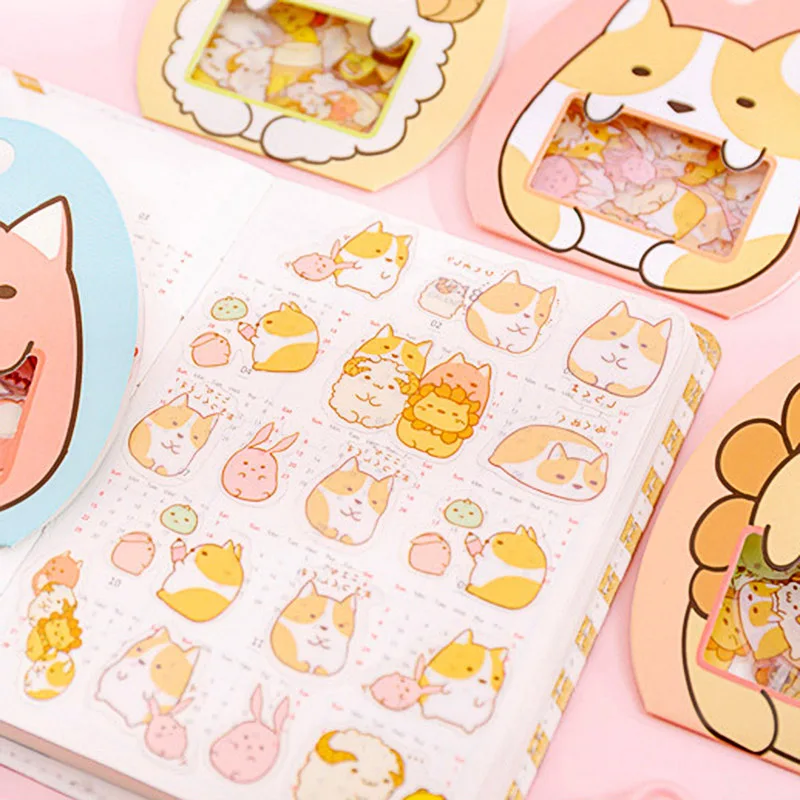50 шт милые Мультяшные декоративные наклейки s Kawaii животные канцелярские наклейки s ПВХ клейкие наклейки для детей DIY принадлежности для скрапбукинга