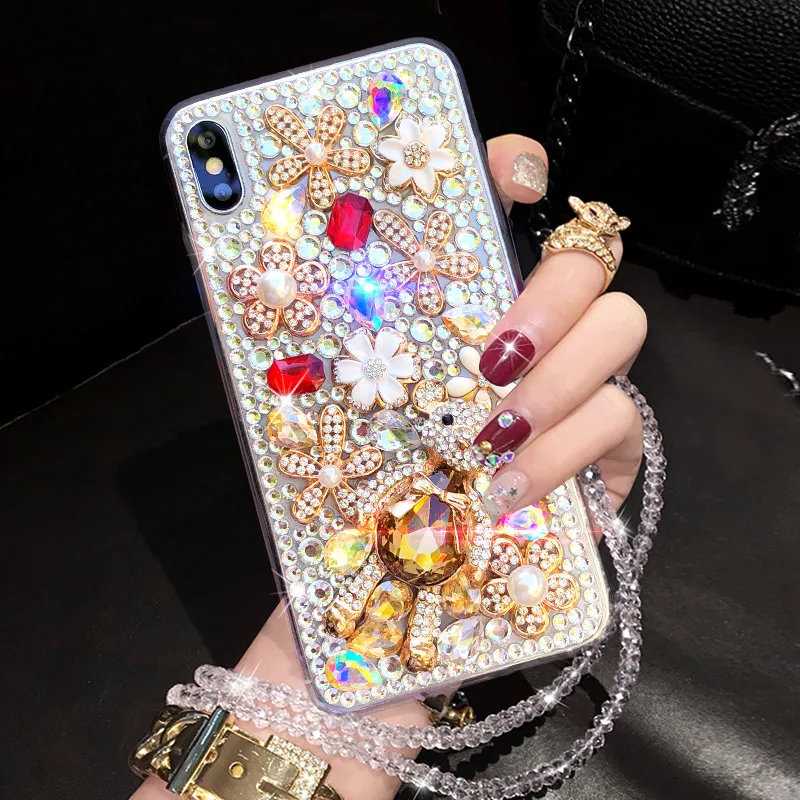 Милые блестящие хрустальные бриллианты Стразы 3D Мультяшные камни мягкая задняя