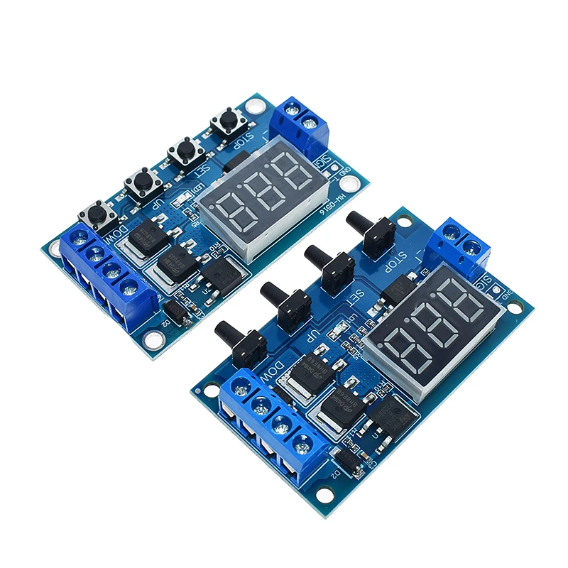 DC 12V 24V двойной МОП-светодиодный цифровой реле задержки времени цикл запуска