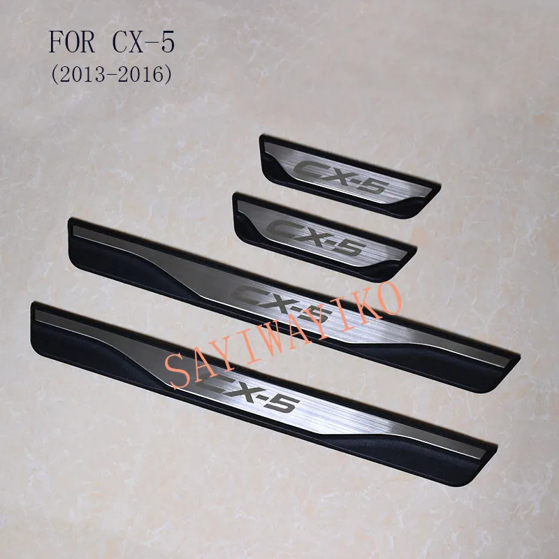 

Подходит для Mazda CX-5 Cx5 2012 2014 2016 2017 2021 Накладка на порог, приветственная педаль, нержавеющая сталь, автомобильный Стайлинг, автомобильные аксессуары