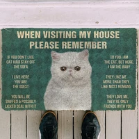 3d please remember exotic shorthair cats house rules doormat non slip door floor mats decor porch doormat