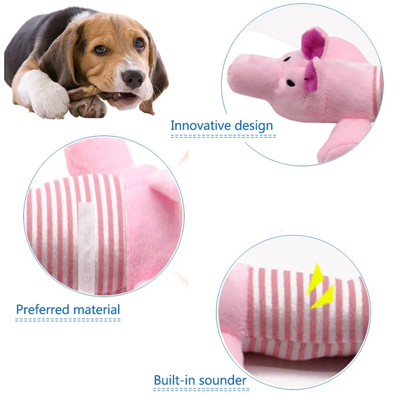 Забавная игрушка со звуком собака пищалка для собак утка свинья слон набивная