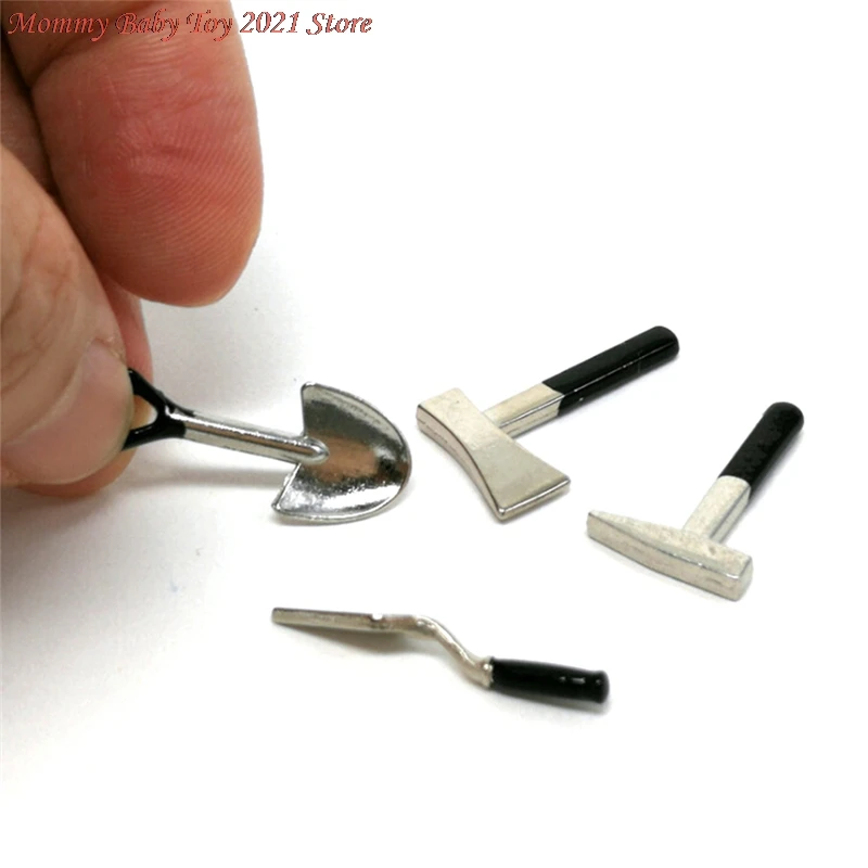 

4 шт./компл. 1:12 Миниатюрный Мини-топор для кукольного домика, лопатка, молоток, мебель, игрушки, «сделай сам», строители, игрушки, аксессуары д...