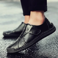 2021 autumn and winter new mens leather shoes extra large breathable casual shoes mens peas shoes