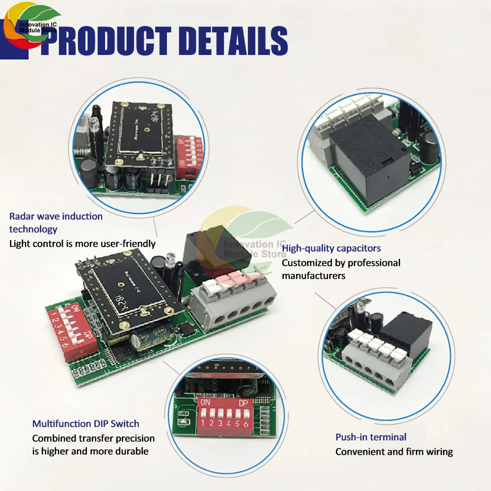 AC 220 В 2000 в 2-люкс Регулируемый микроволновый радар Датчик переключатель датчик