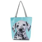 Далматинская Наплечная Сумка с принтом собаки, Женская вместительная Экологически чистая многоразовая сумка для покупок, Повседневная Женская дорожная пляжная сумка с животными, синяя сумка-тоут