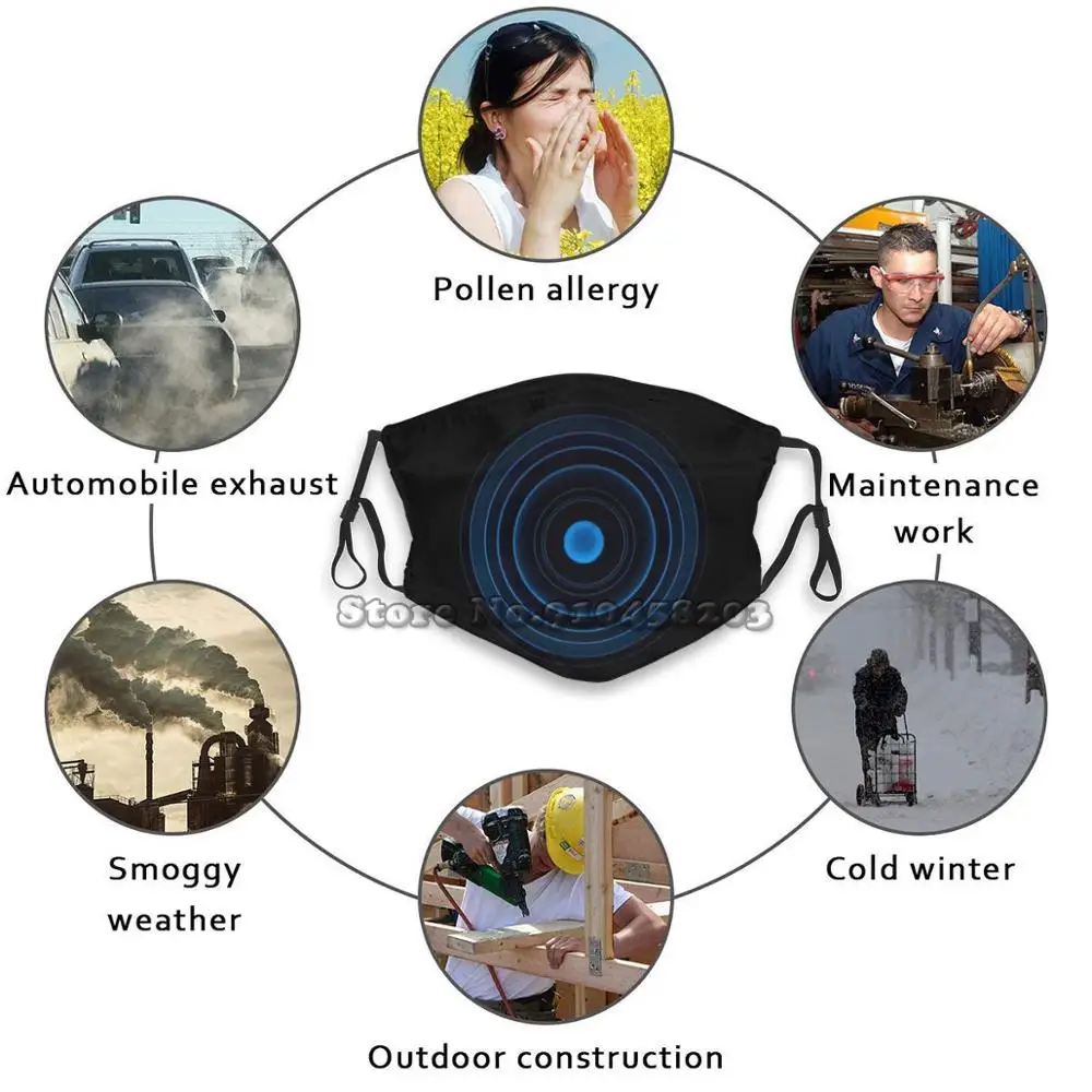 

Blue Moon / Hole Print Face Mask Fashion Anti Dust Pollution Washable Mask Blue Moon Blue Hole Black Hole Blue Blue Universe