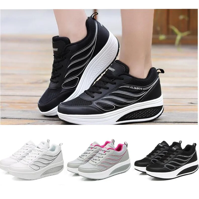 

Women Thick bottom Sneakers Height Increasing Comfortable Casual Sneakers for Woman Mesh breathable Heighten casual shoes 35-40