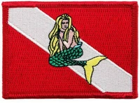 hot scuba diving embroidered flag patch iron on mermaid new diver down emblem %e2%89%88 8 5 7 cm