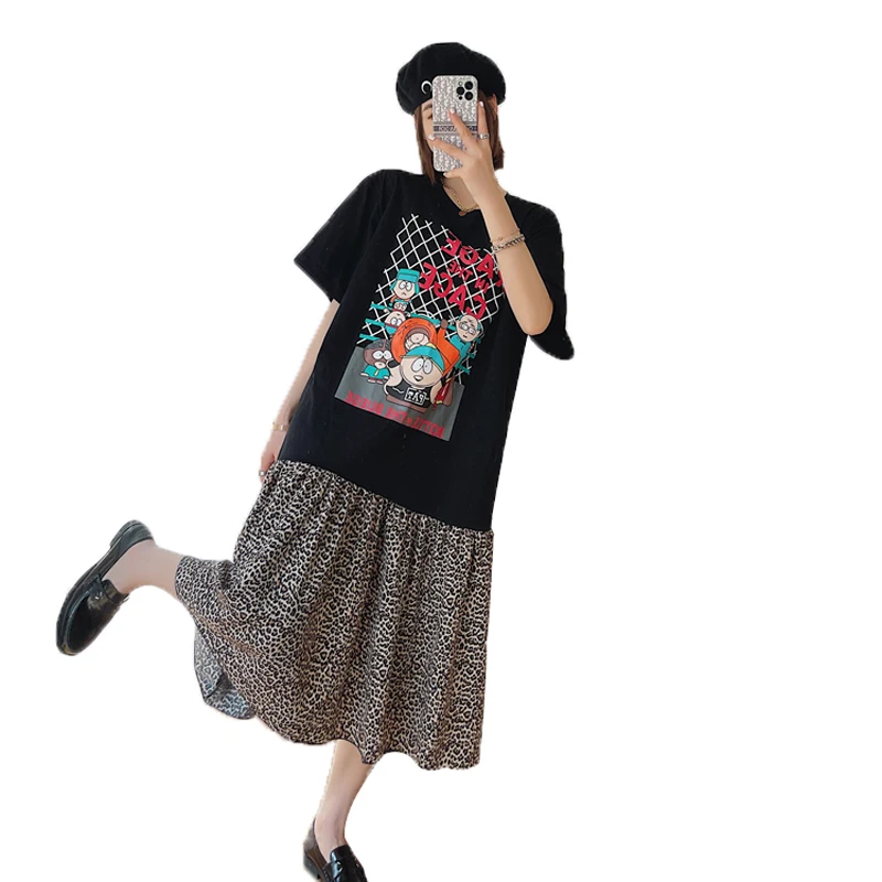 Женское платье с коротким рукавом NYFS длинное лоскутное большого размера