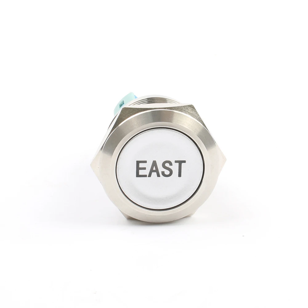 Металлический кнопочный переключатель 22 мм кольцевая лампа плоская круглая