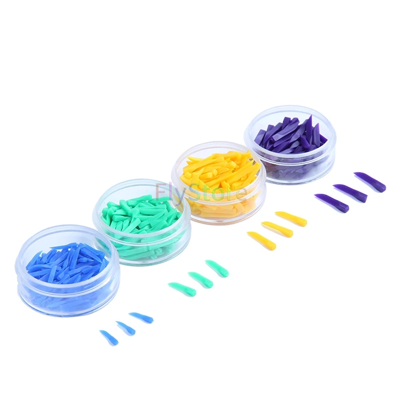 1 коробка с отверстием Одноразовый стоматологический материал Клин пластиковый