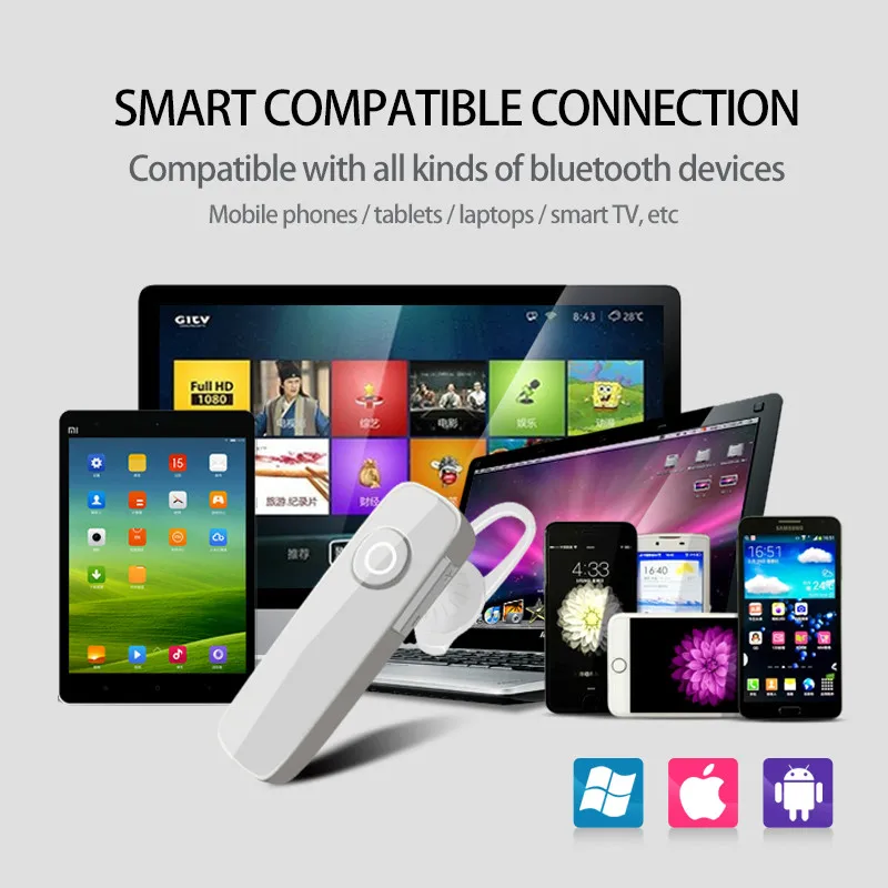 V4.0 Bluetooth наушники беспроводные мини стерео гарнитура с микрофоном для Xiaomi Samsung