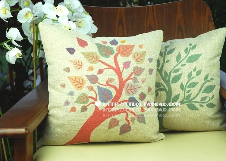 Хорошее качество плотная льняная наволочка для дивана украшения дома дерево |