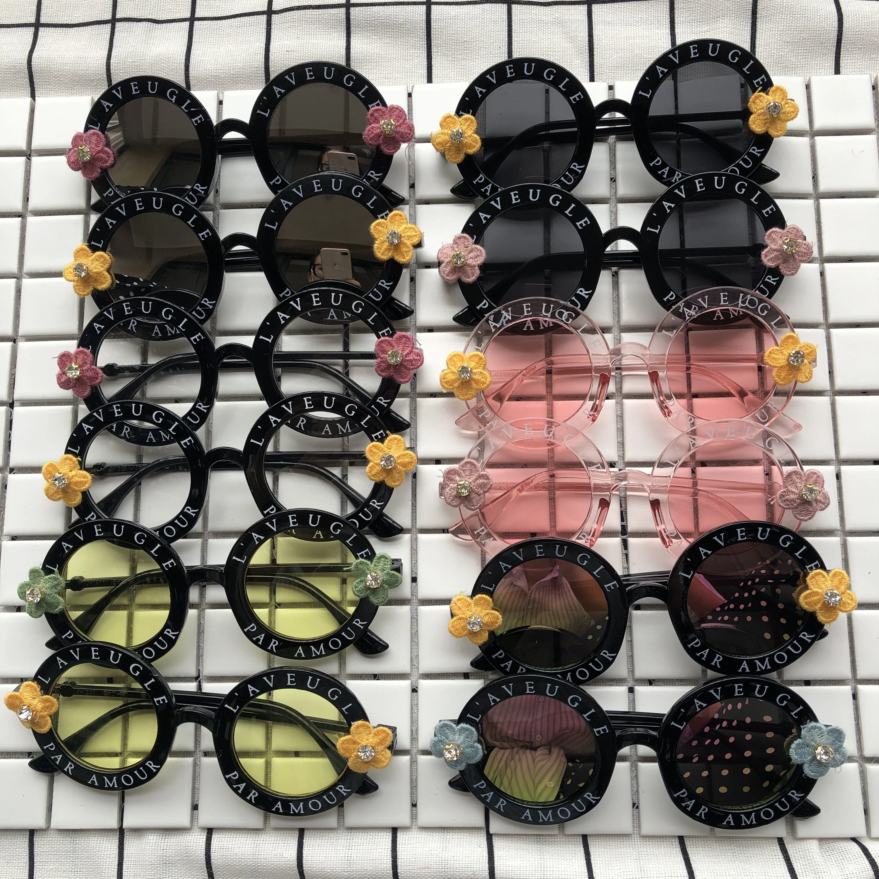 Женские солнцезащитные очки с цветами маленькие круглые ручной работы большие