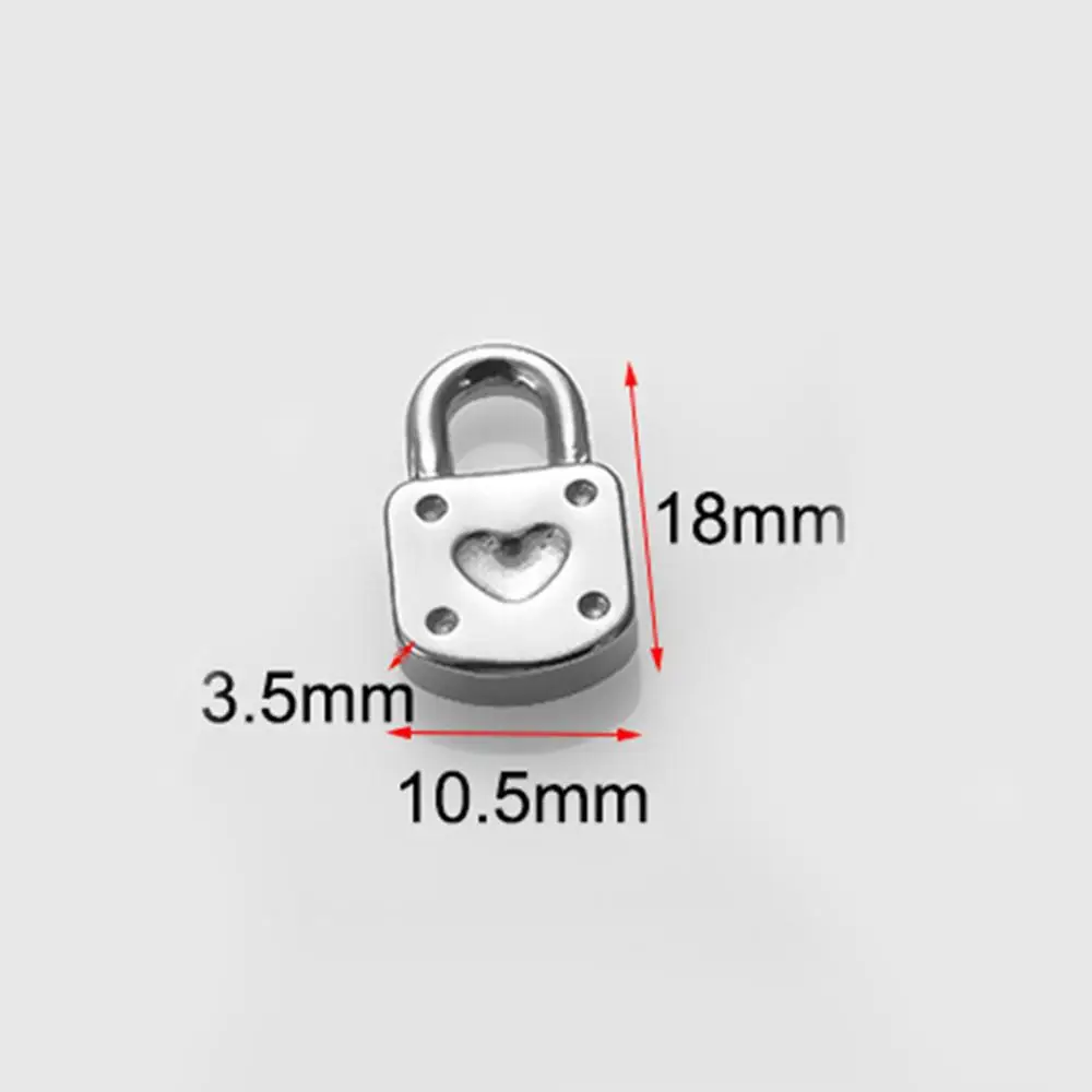 10 шт./лот новые модные подвески с замком в виде сердца из нержавеющей стали