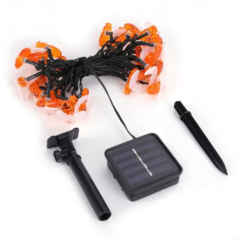 Милая гирлянда с пчелами на солнечной батарее уличный садовый шнурок для забора