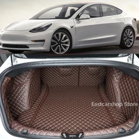 for tesla model 3 2021 2020 2019 car all fully surrounded rear trunk mat cargo boot liner tray rear boot luggage interior mat