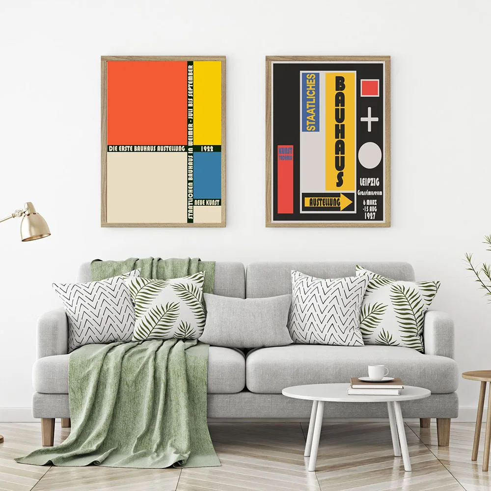

Abstract Bauhaus Exhibition Poster And Print Canvas Painting Wall Art Room Home Decor Picture Modern Minimalist Living No Frame