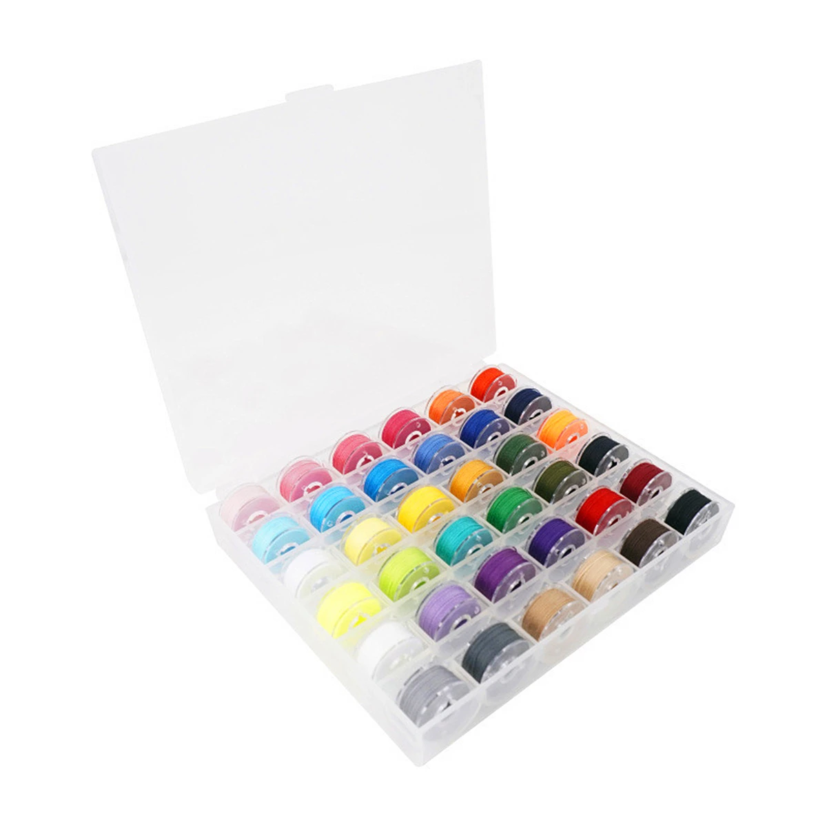 

Bobbin Box with 36 Bobbins Sewing Threads, Assorted Color Stitching Handmade Machine Sewing Sets