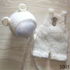 Реквизит для фотосъемки новорожденных, мохеровая Шапочка + шорты Teddy Bear мягкая Кепка шляпа