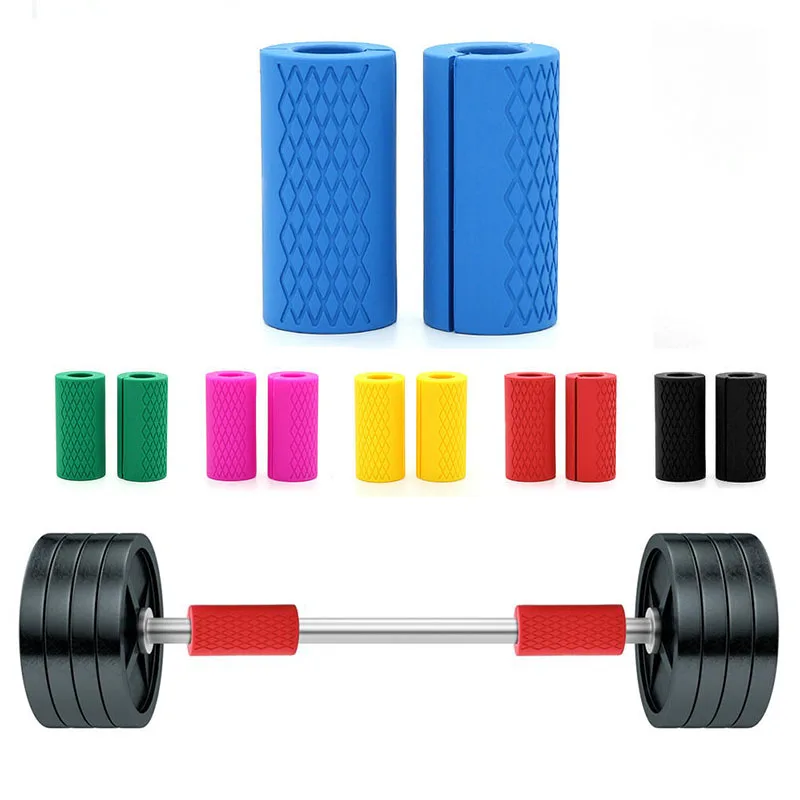 

Силиконовые ручки для гантелей, для тяжелой атлетики, 1 пара, противоскользящие защитные накладки, аксессуары для упражнений, фитнеса, для д...