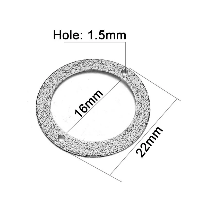 

22mm hollow ring frosted accessories round pendant DIY bracelet necklace making accessories material