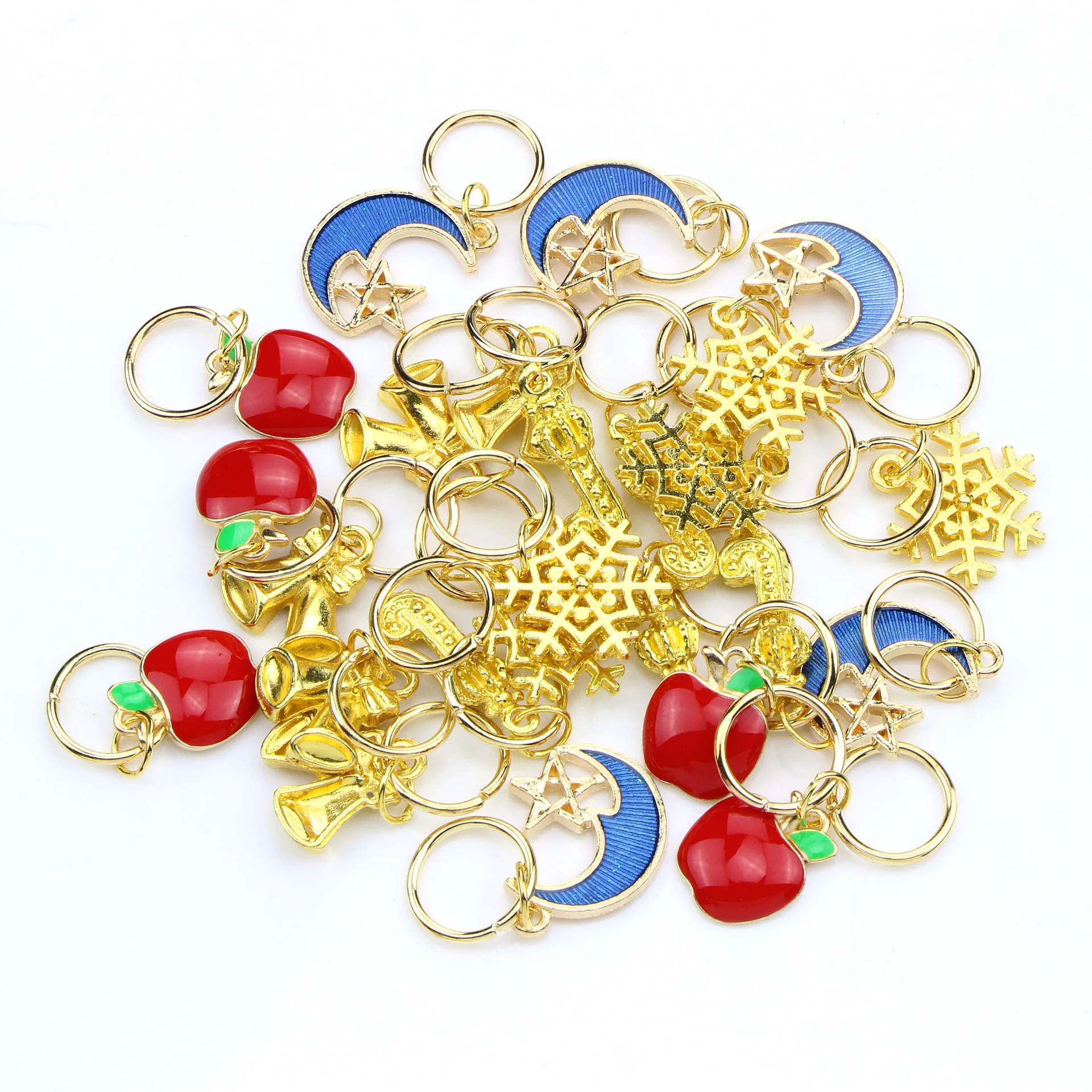 50 штук пакет Золотое рождественское яблоко кольцо для волос коса дреды из бисера