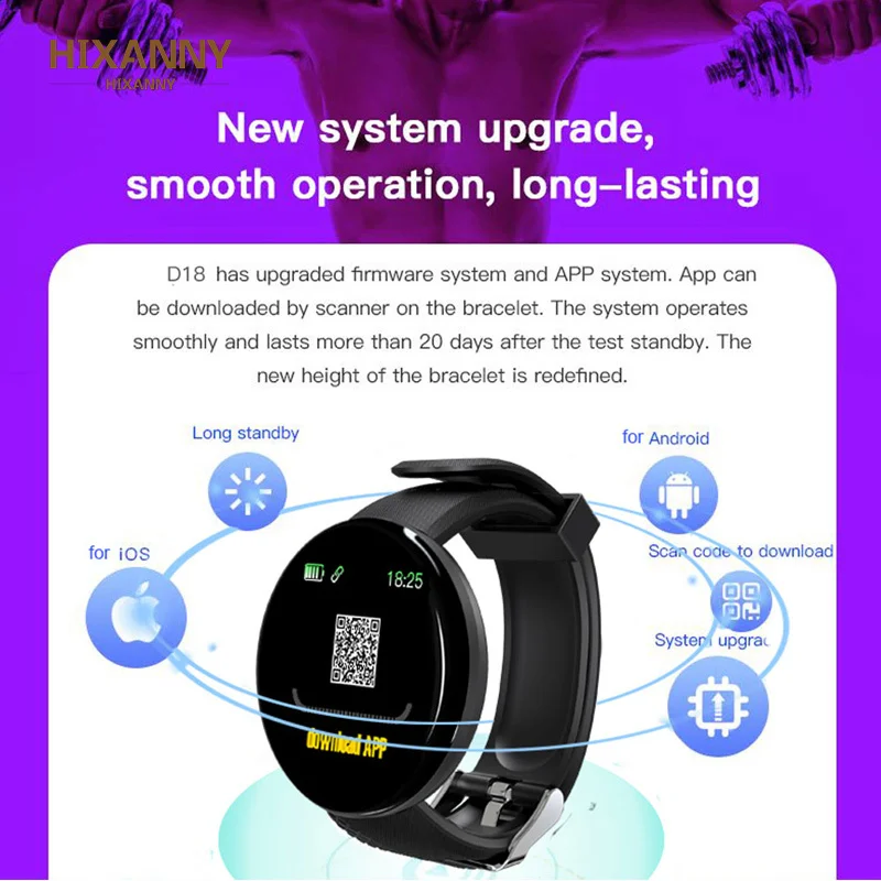 

Smart Watch Men Blood Pressure Smartwatch Women Waterproof Sport Heart Rate Fitness Tracker Watches for Android IOS Smart Clock